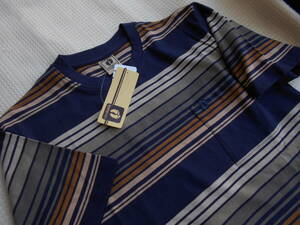 * stylish![ Hang TEN / handle ton ] short sleeves! border * design | shirt *NV×BE/L