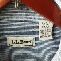 70-80'sビンテージ　vintage エルエルビーン　LLBean　ヒッコリーストライプシャツ　スナップボタン M ブルー 長袖 ワークシャツ_画像6