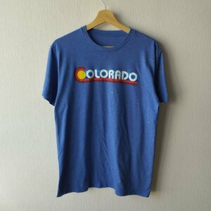 コロラドスケープTシャツ　colorado アメリカ　USA　ロゴ　半袖　ブルー　古着　イラスト　