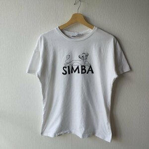 Disney　ディズニー　ライオンキング　シンバ　SIMBA　半袖Tシャツ　バックプリント　ホワイト　S　古着　アメリカ　