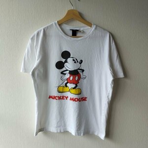 H＆M　エイチアンドエム　半袖tシャツ　プリント　Disney　ディズニー　ミッキーマウス　M　ホワイト　白