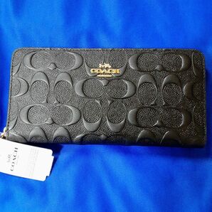 ★★新品未使用★★COACH長財布★★ブラック×オシャレ柄★★