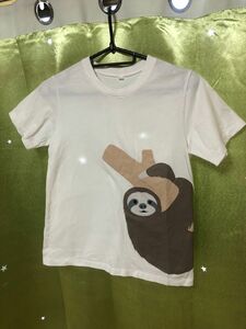 無印良品 Tシャツ キッズ 動物 半袖 無印 Tシャツ ナマケモノ 140cm