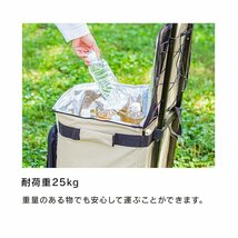 未使用 クーラーボックス 折り畳み クーラーバッグ 40L 保冷バッグ 冷蔵ボックス ソフトクーラーボックス キャンプ用品　ベージュ_画像4