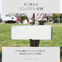 【ウッドグレー】アウトドアテーブル レジャーテーブル 90cm ベンチ付 椅子 アルミ製 折り畳み 高さ調整 花見 イベント BBQ キャンプ_画像4