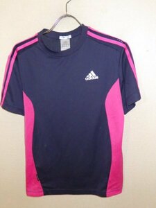 z5286adidas★アディダス★CLIMACOOL★ロゴプリントTシャツ★紺色★サイズS★送料格安