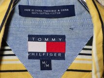 z5175TOMMYHILFIGER★トミーヒルフィガー★ストライプ柄★ロゴ刺繍★半袖ボタンダウンシャツ★USA★人気★送料格安_画像4