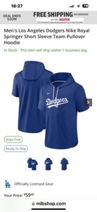 Dodgers ドジャース　フード付きTシャツ　新品未使用品　サイズL