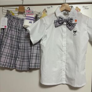 sanrio サンリオ クロミ セーラー服 スカート 靴 3点セット チェック パープル