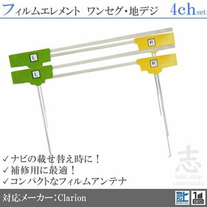 クラリオン NX614 補修用 地デジ フィルム 4ch L型 フィルムアンテナ 載せ替え 4枚