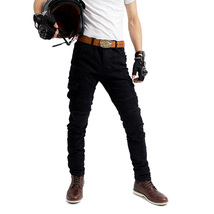新品# メンズ ライディングパンツ バイクパンツ プロテクター ライダースパンツ ストレッチ素材 バイクズボン オールシーズン ブラック_画像2