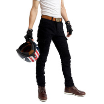 新品# メンズ ライディングパンツ バイクパンツ プロテクター ライダースパンツ ストレッチ素材 バイクズボン オールシーズン ブラック_画像8
