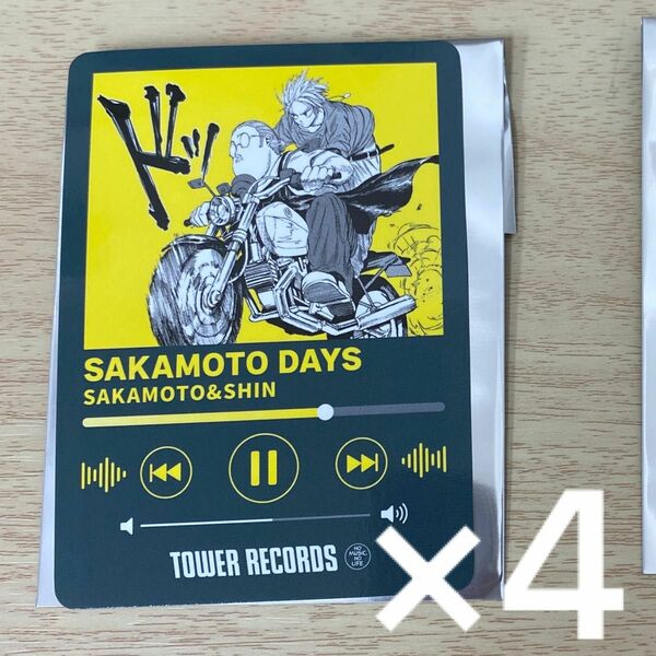 サカモトデイズ SAKAMOTO DAYS タワレコカフェ ミュージックプレイヤー風カード 坂本太郎&シン 4枚セット