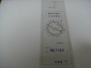 東京山手線内自由回数券　昭和48年11月28日　新橋駅発行　表紙のみ