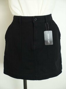 新品タグ付 WINDS NET ミニ丈 台形スカート L ブラック