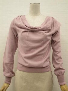  new goods tag attaching L planet ELLE PLANETE long sleeve dore-p neck knitted cut and sewn 38da stay pink [ mail service possible ]