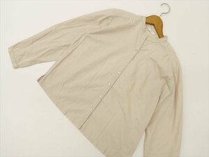 美品 KUSU GURU 長袖 洗えるシャツブラウス ベージュ