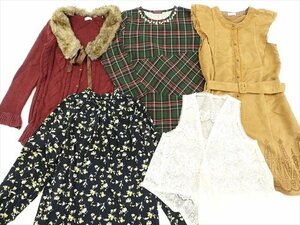 福袋 Mサイズ相当 5点セット トップス×1 ワンピース×2 アウター×2 ガーリー系 axes femme/grove など