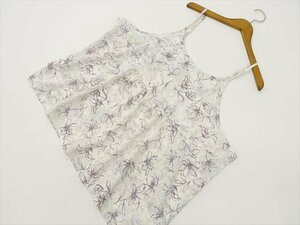  large size unused goods camisole ivory × light gray ground purple floral print [ mail service possible ]