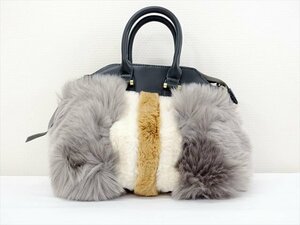 定価\8,900 新品タグ付 KIKO 2wayショルダーバック グレー×ベージュ×ホワイト