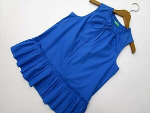  beautiful goods Benetton UNITED COLORS OF BENETTON no sleeve slit neck tunic blouse S blue [ mail service possible ]