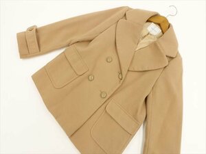 美品 クチュールブローチ couture brooch 長袖 コート 40 キャメル