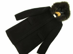 美品 エニィスィス any SiS 長袖 フード付きコート 1 ブラック