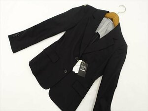 訳あり未使用品 パーフェクトスーツファクトリー Perfect Suit FActory 長袖 テーラードジャケット 7 ブラック シルク混