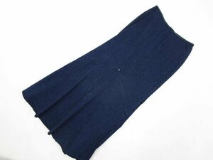 美品 ワンクロージング ONE CLOTHING ロング丈 デニムマーメイドスカート X-SMALL ブルー 【メール便可】