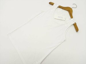 新品タグ付 style ZAMPA for the holidays Uネック 洗えるタンクトップ M オフホワイト/ホワイト 花柄 【メール便可】