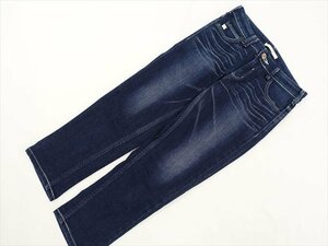 美品 サムシング SOMETHING ノータッククロップドデニムパンツ X-SMALL インディゴブルー