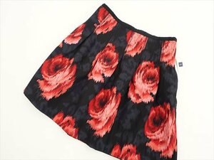  regular price \6,900 new goods tag attaching Gap GAP knee height tuck flair skirt 06 black ground red floral print 