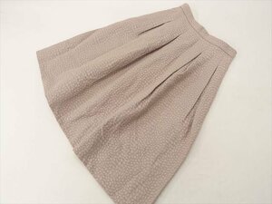 美品 エイチ&エム H&M ひざ丈 タックフレアスカート US：2 ピンクグレー