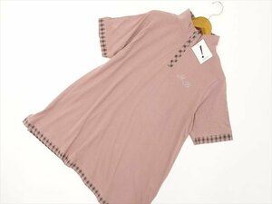  large size new goods tag attaching k Leo sun CLEO SUN short sleeves high‐necked cut and sewn LL-3Lda stay pink ground black check pattern [ mail service possible ]