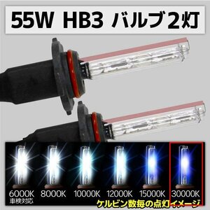 HID交換用バルブ HB3 2本セット 55W 30000k 補修用