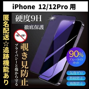 【匿名＆追跡発送】iPhone12 iPhone12Pro 保護フィルム ガラスフィルム ブルーライトカット 覗き見防止 プライバシー