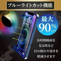 【匿名＆追跡発送】2枚！iPhone15 保護フィルム ガラスフィルム ブルーライトカット 覗き見防止 プライバシー_画像2