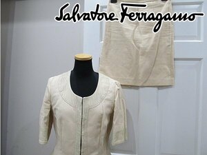 1 jpy Salvatore * Ferragamo setup beige size 40 38 same one person 