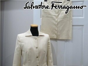 1 jpy Salvatore * Ferragamo setup beige size 40 38 same one person 