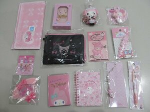 1 jpy unused storage Sanrio My Melody - pouch towel handkerchie accessory ballpen other small articles set together 