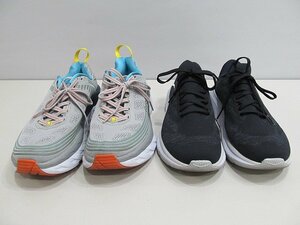 1 jpy HOKA ONEONE shoes 2 point set black gray size 24cm same one person 