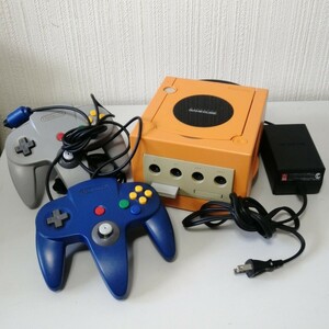 ニンテンドー ゲームキューブ 任天堂 オレンジ 通電確認済　+ コントローラー64