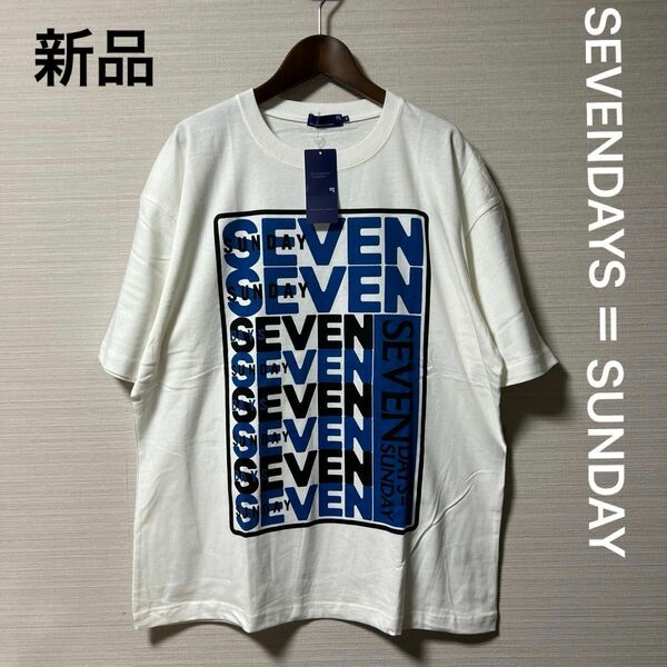 新品・タグ付き　セブンデイズ＝サンデイ　SEVEN 8 TEE オフホワイト　M 綿100% Tシャツ プリント