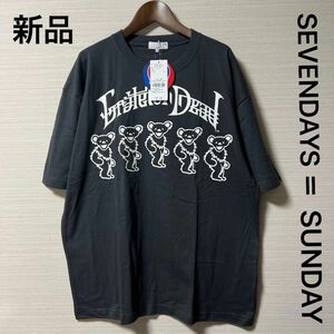 新品・タグ付き　セブンデイズ＝サンデイ　GRATEFUL DEAD TEE② チャコールグレー　　M 綿100% 