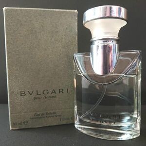 【箱付/USED】 BVLGARI ブルガリ プールオム オードトワレ 30ml（残量掲載画像参照）