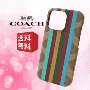 【新品 未使用】COACH コーチ iPhone13Proケース カーキマルチ スマホカバー レディース メンズ CO-404