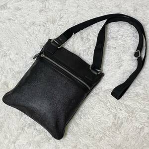 [ rare model ] Etro ETRO men's business shoulder bag body bag sakoshupeiz Lee pattern PVC leather original leather diagonal .. black 