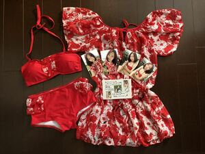 Art hand Auction Hiroko Sudo ◆ Swimsuit 3-piece set & necklace & earrings & photo & original card with signature, Celebrity Goods, others