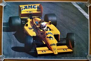 1980 year that time thing poster rock under racing Lotus Honda 1987 year Lotus 99T #11 Nakajima Satoru Lotus Honda F1 unused 