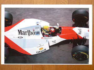 アイルトン・セナ追悼記念ポスター F1 　1993年マクラーレンフォード MP4/8 アイルトン・セナ　未使用